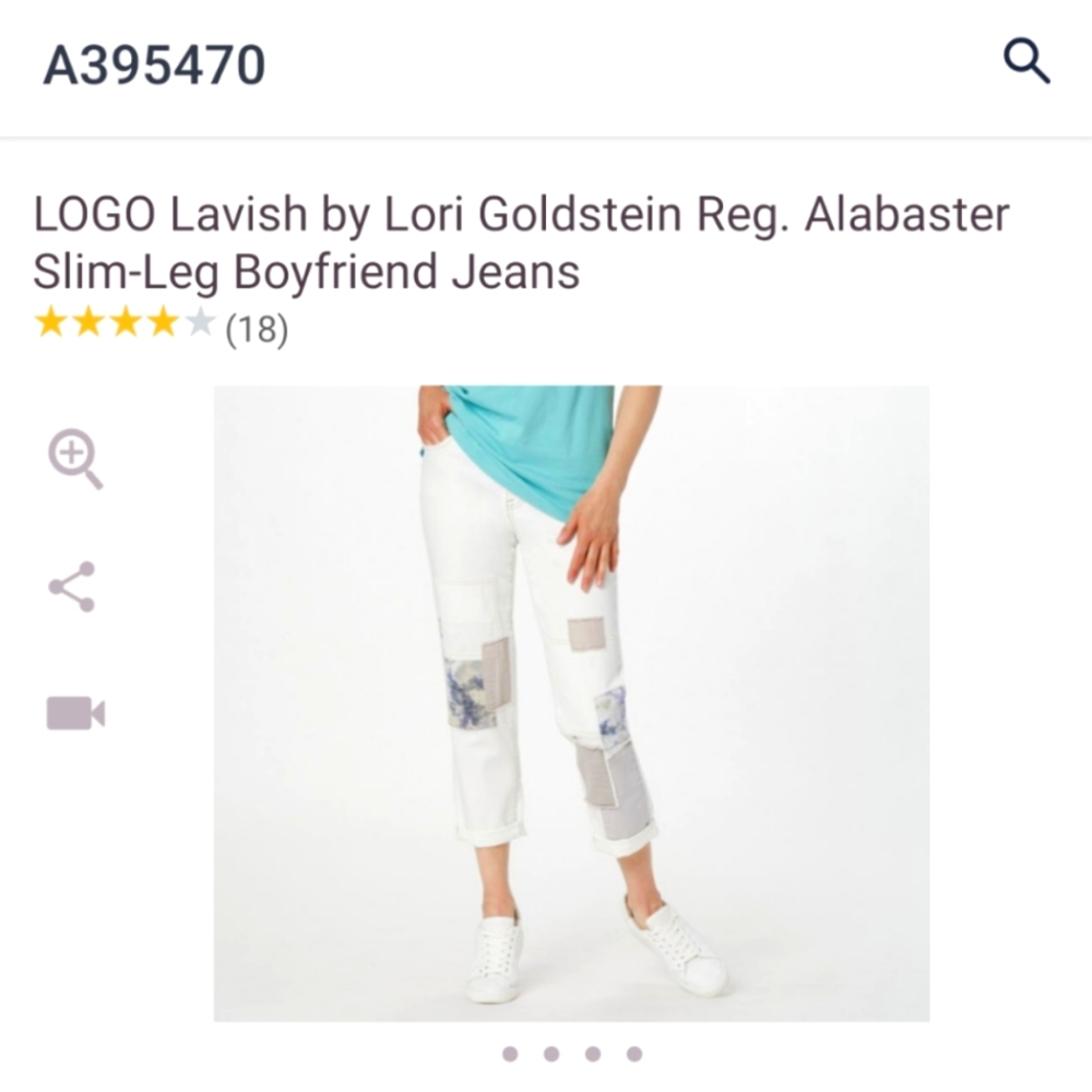 LOGO by Lori Goldstein Alabaster Slim‑Leg Boyfriend Jeans with Patchwork